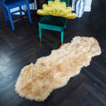 2' x 6' Animal Shape Artificial Wool Faux Fur Rug, White with Brown Tip