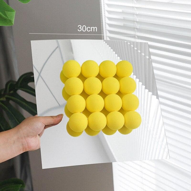 3D Acrylic Ball Wall Transparent Mirror B Yellow