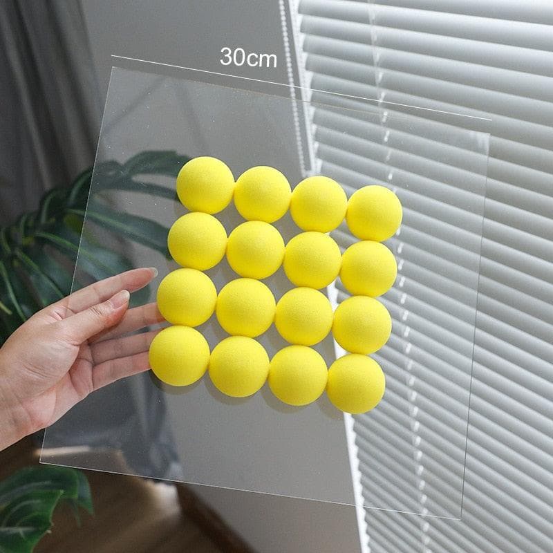 3D Acrylic Ball Wall Transparent Mirror A Yellow