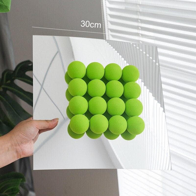 3D Acrylic Ball Wall Transparent Mirror B Green