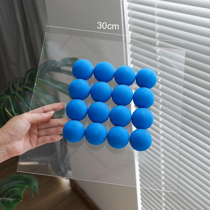 3D Acrylic Ball Wall Transparent Mirror A Blue