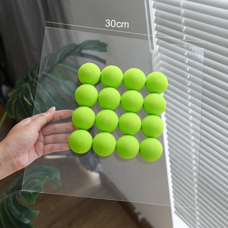 3D Acrylic Ball Wall Transparent Mirror A Green