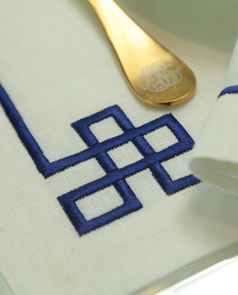 4 Pcs Linen Greek Placemat Set