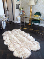 4' x 6' Animal Shape Artificial Wool Faux Fur Accent Area Rug - Brown Tipped White Brown Tipped White 4' x 6'