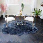 4' x 6' Animal Shape Artificial Wool Faux Fur Rug Charcoal 4' x 6'