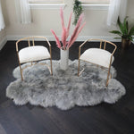 4' x 6' Animal Shape Artificial Wool Faux Fur Rug Grey 4' x 6'