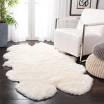 4' x 6' Animal Shape Artificial Wool Faux Fur Rug White 4' x 6'