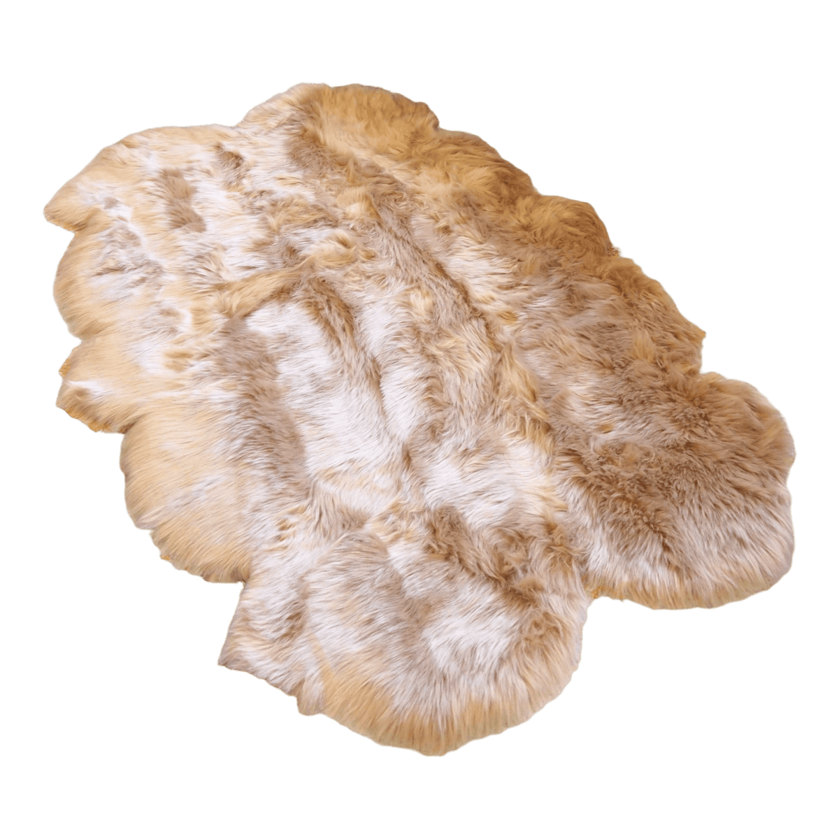 4' x 6' Animal Shape Artificial Wool Faux Fur Rug Champaign 4' x 6'