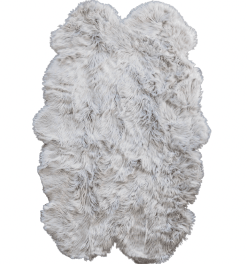 4' x 6' Animal Shape Artificial Wool Faux Fur Rug Grey 4' x 6'