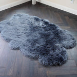 4' x 6' Animal Shape Artificial Wool Faux Fur Rug Charcoal 4' x 6'