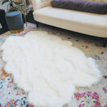 4' x 6' Animal Shape Artificial Wool Faux Fur Rug White 4' x 6'