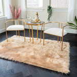 4' x 6' Artificial Wool Faux Fur Rug Champaign 4' x 6'