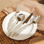 4Pcs Pearl Cutlery Stainless Steel Flatware