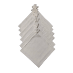 6 White Cotton Napkins with Tassel