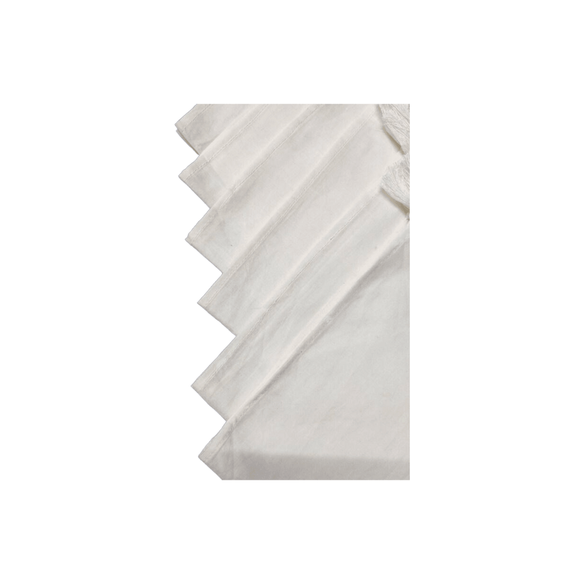 6 White Cotton Napkins with Tassel