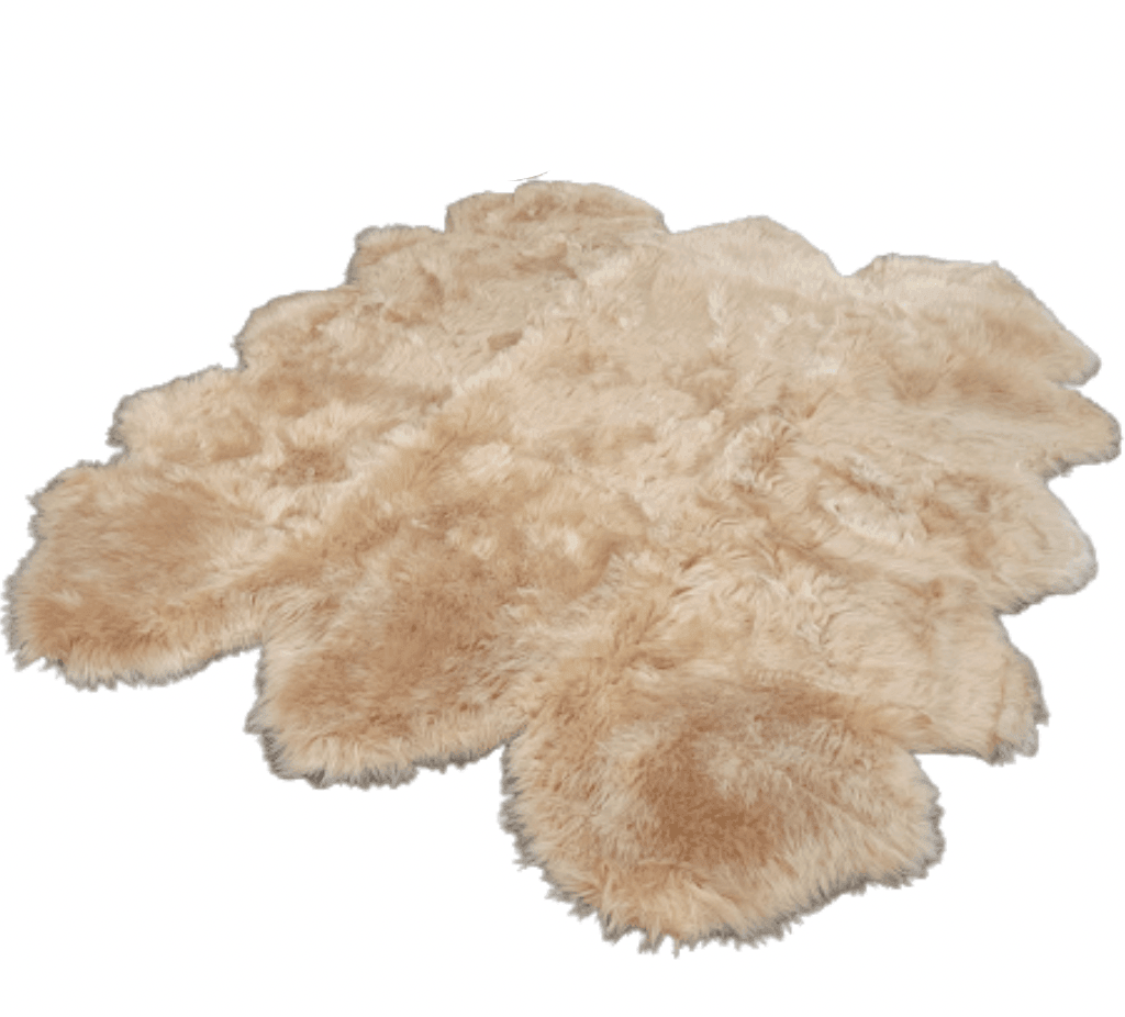 6' x 6' Animal Shape Artificial Wool Faux Fur Rug