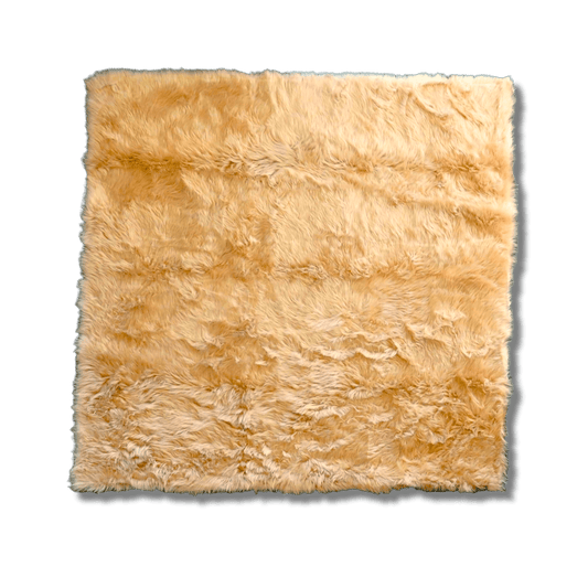 6' x 6' Square Artificial Wool Faux Fur Rug - MAIA HOMES