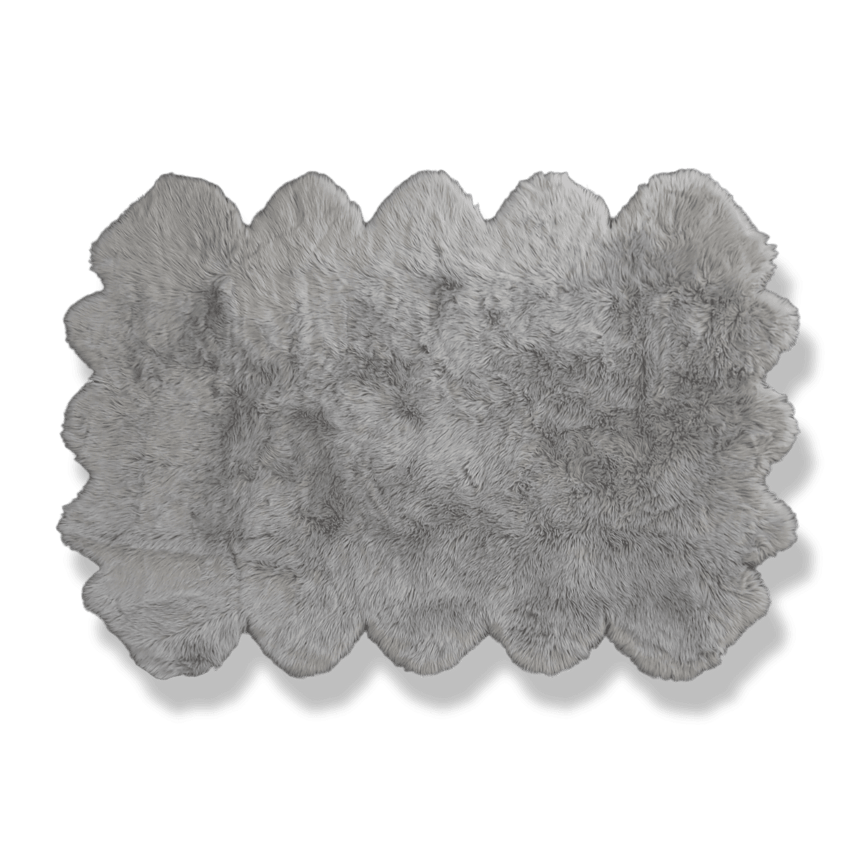 6' x 9' Artificial Wool Faux Fur Rug - Gray