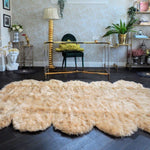 6' x 9' Artificial Wool Faux Fur Rug - Gray