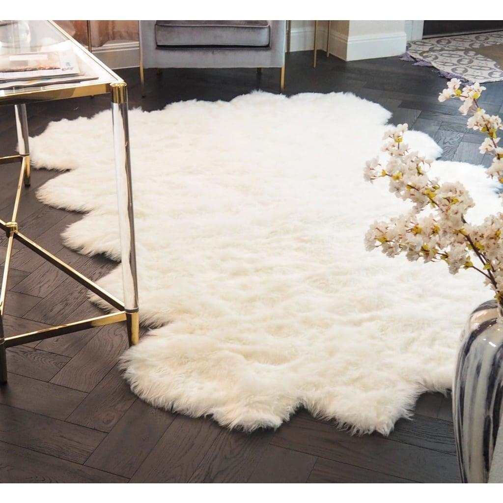 6' x 9' Artificial Wool Faux Fur Rug - Gray