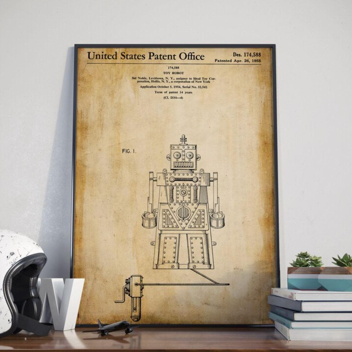 90s Toy Robot Patent Print