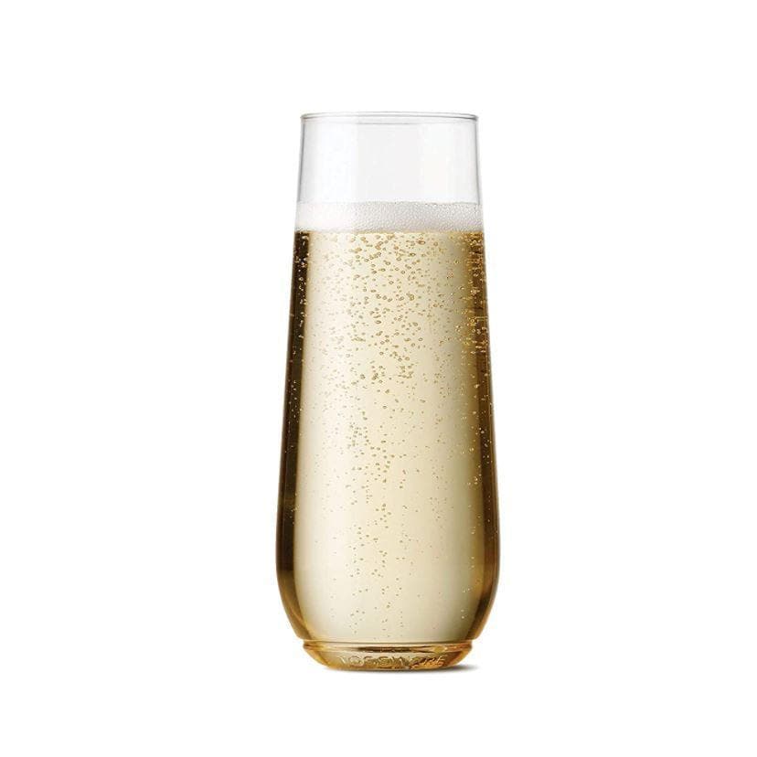9oz Recyclable Crystal Clear Champagne Glasses - SET OF 12 - MAIA HOMES