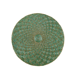 Moroccan Diamond Round Beaded Placemat - Green