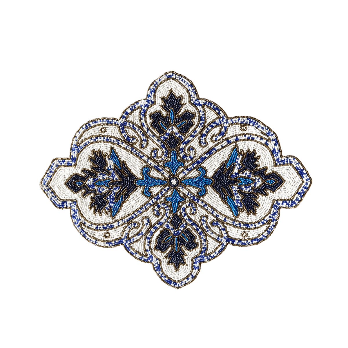 Priscilla Beaded Placemat - Blue/White