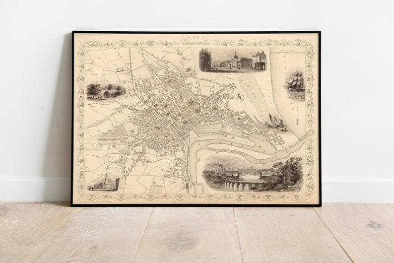 Aberdeen Map Print| Fine Art Prints - MAIA HOMES