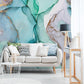 Abstract Blue and Teal Gold Marble Wallpaper - MAIA HOMES