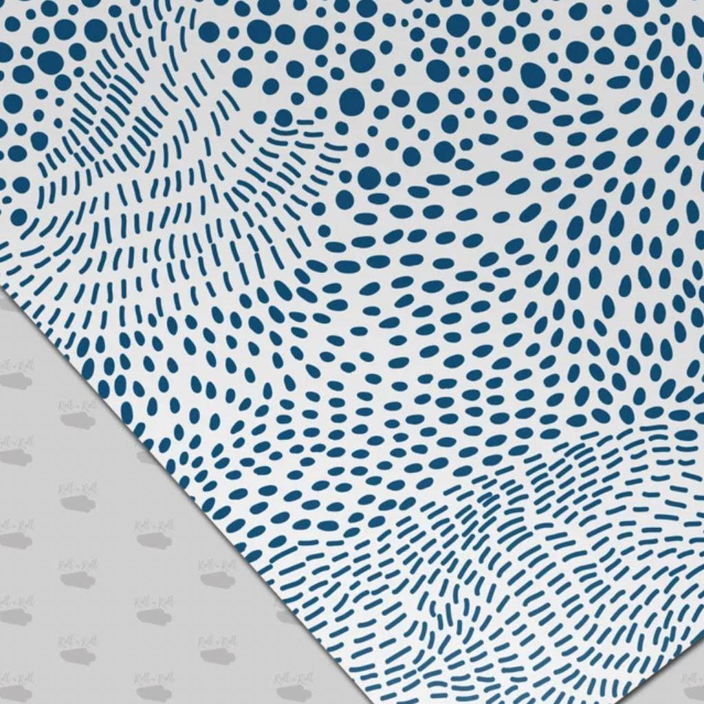 Abstract Blue Dalmatian Spots Peel and Stick Wallpaper