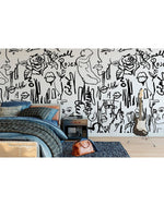 Abstract Female Black and White Self Adhesive Wall Mural