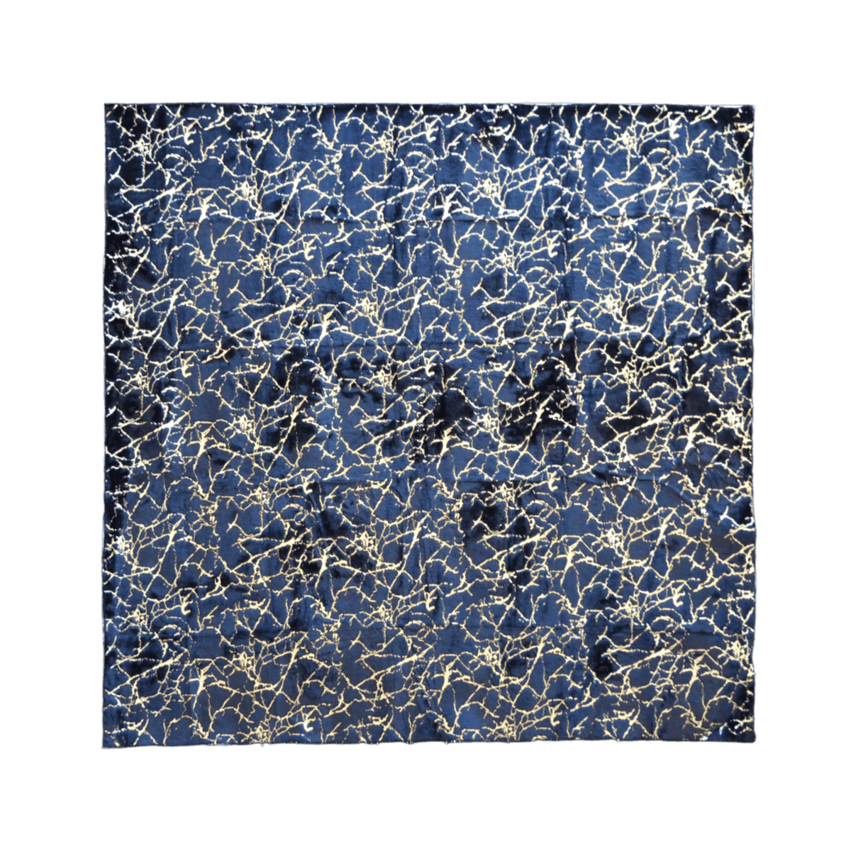 Abstract Gold Gilded Accent Square Area Rug