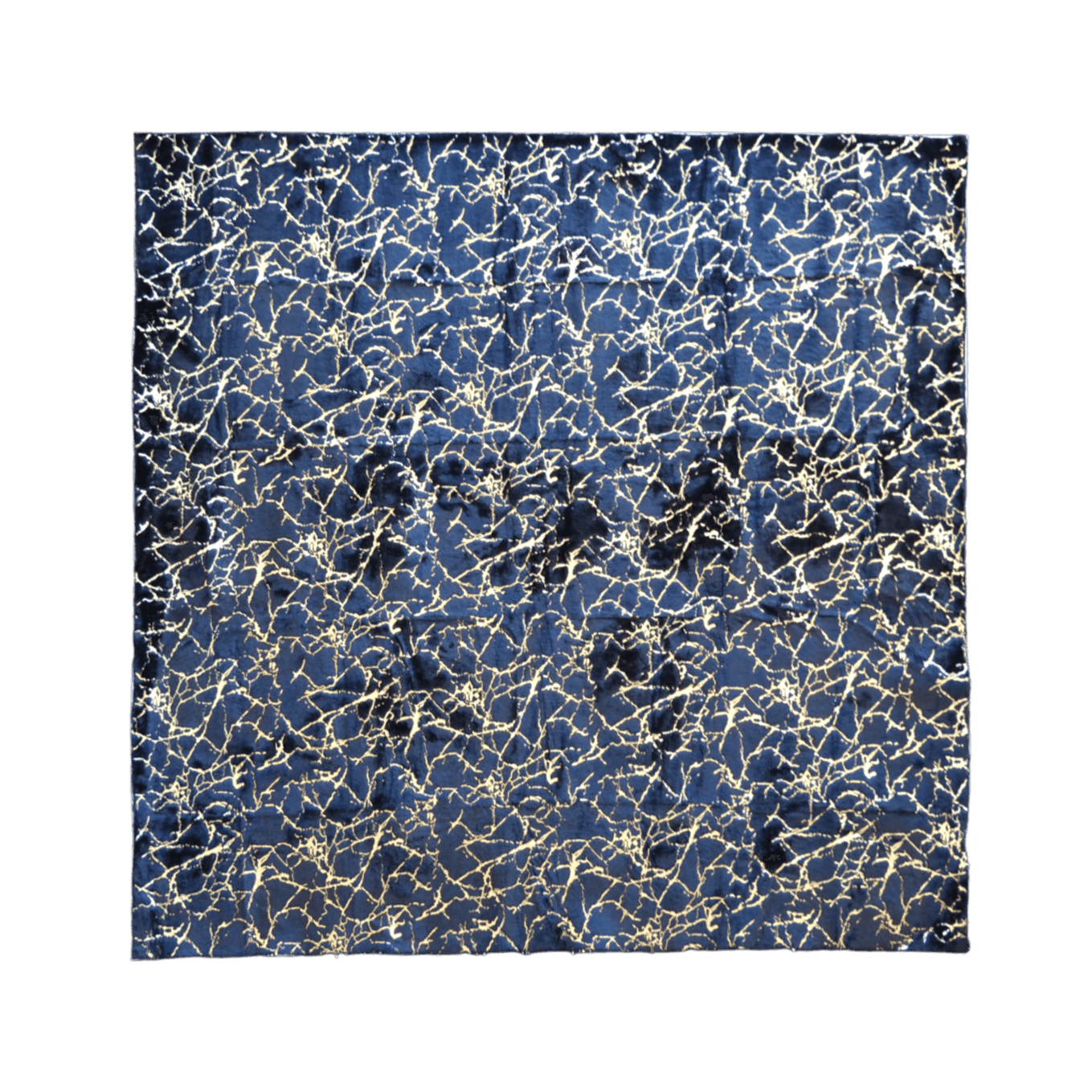 Abstract Gold Gilded Accent Square Area Rug