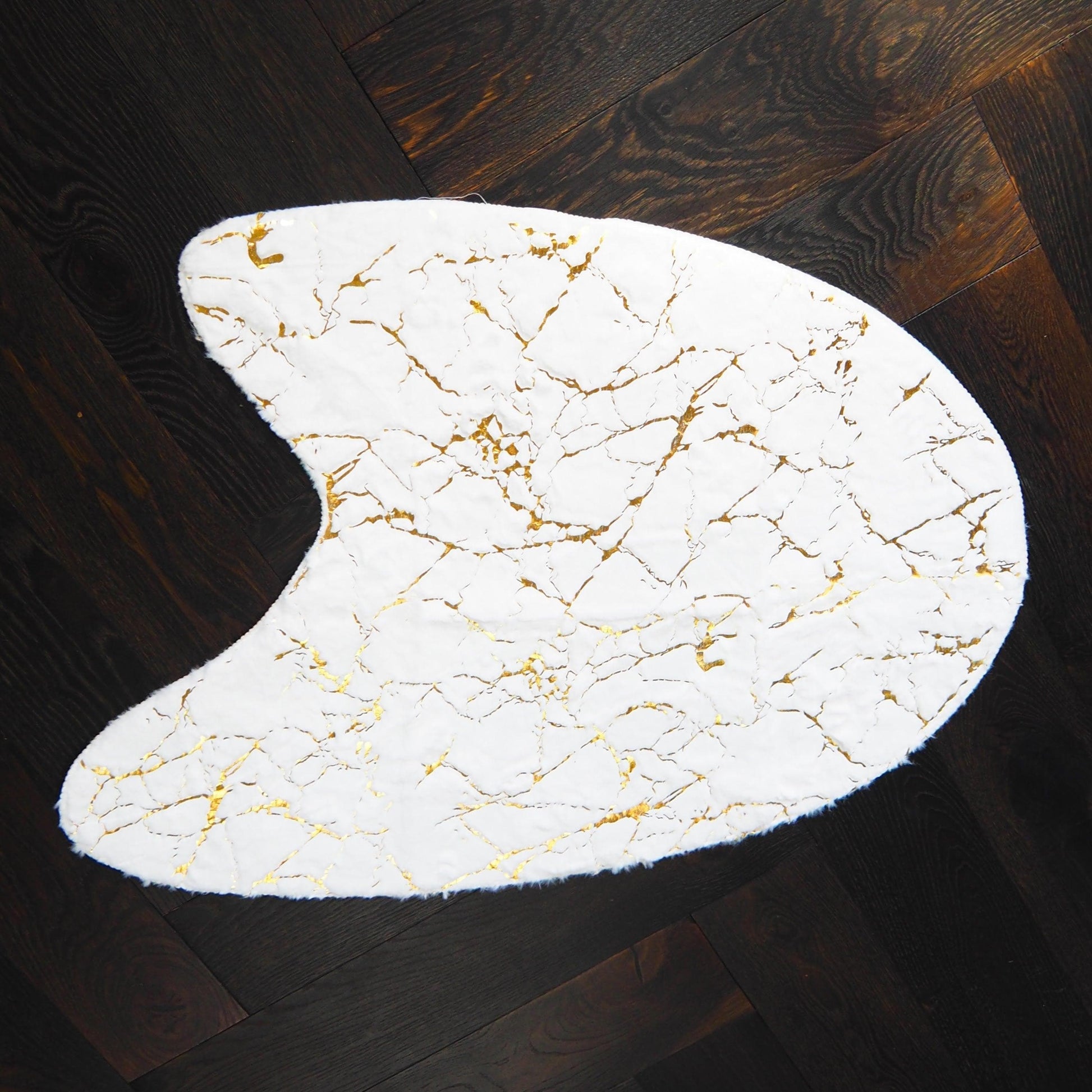 Abstract Gold Gilded Artist Palette Accent Mat - MAIA HOMES