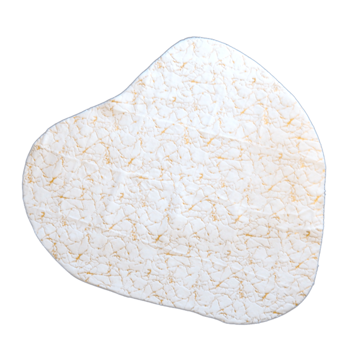 Abstract Gold Gilded Billabong Shaped Accent Rug