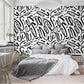 Abstract Lines Black and White Minimalist Wallpaper - MAIA HOMES