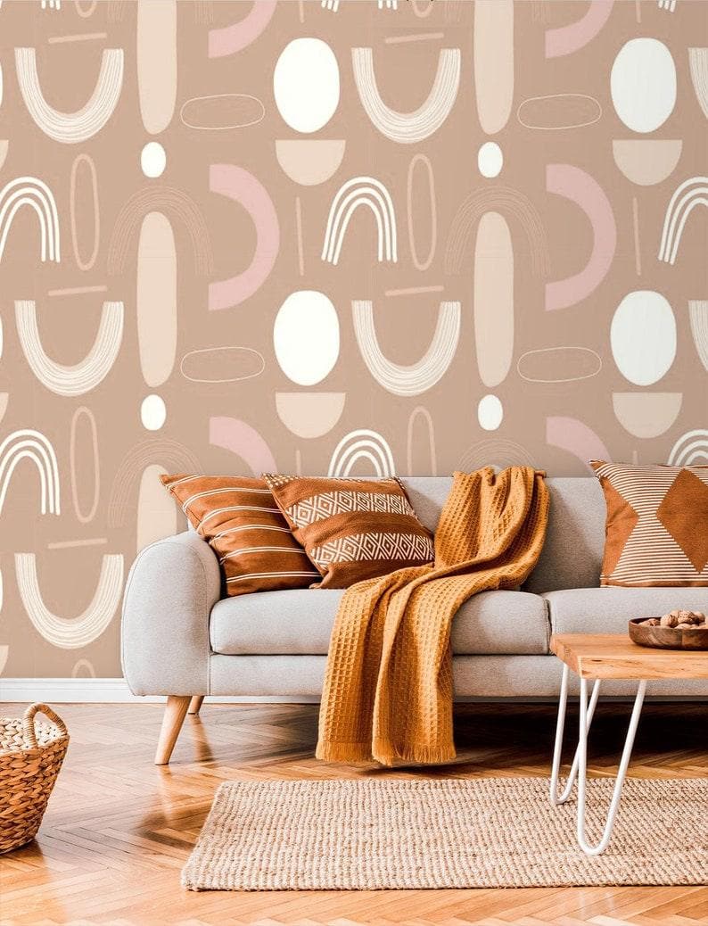 Abstract Minimalist Geometric Wallpaper - MAIA HOMES