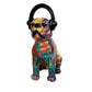 Abstract Painted Bulldog and Headphone Pop Sculpture - MAIA HOMES