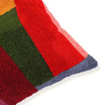 Abstract Rainbow Embroidered Wool Cushion Cover