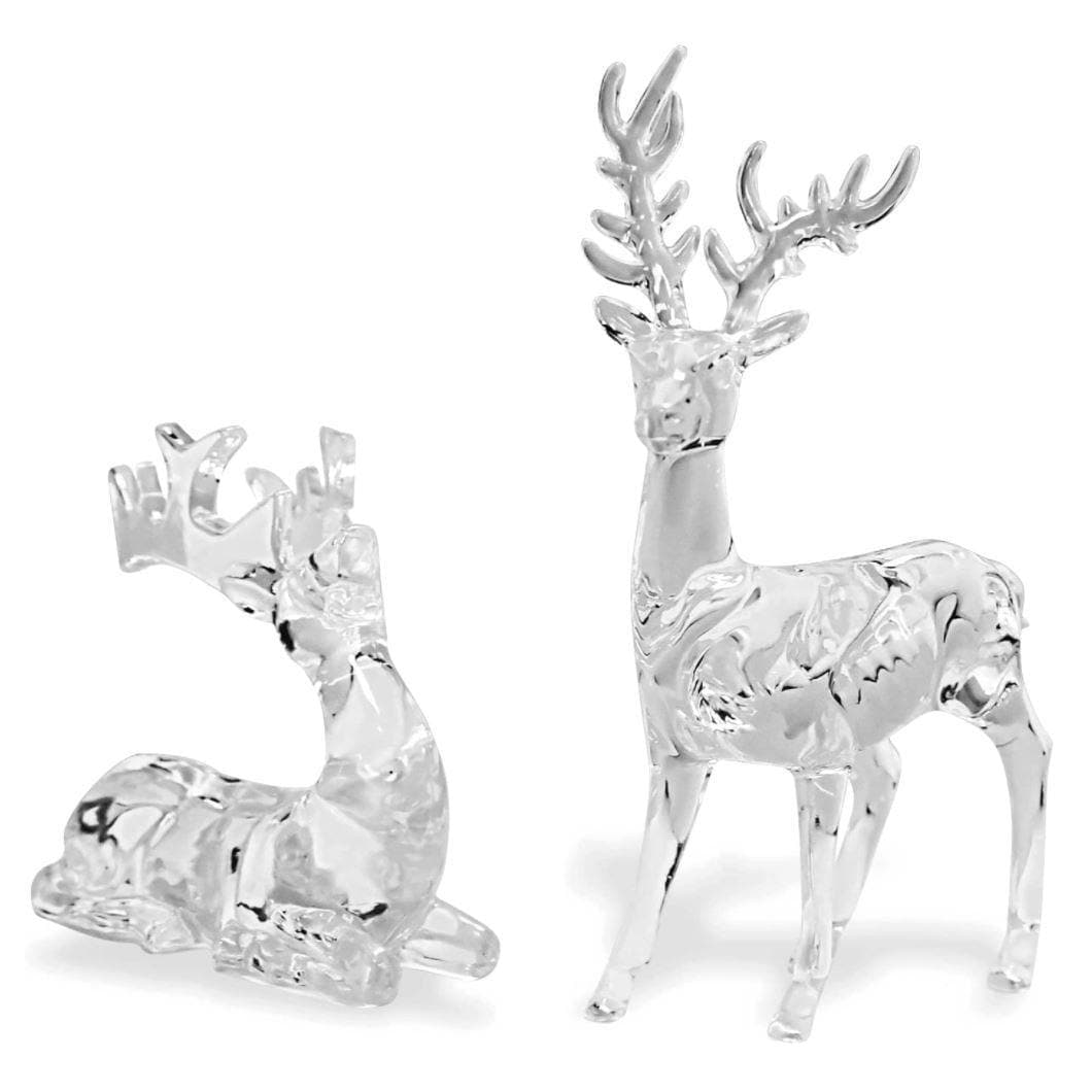 Acrylic Christmas Reindeer - Set of 2 - MAIA HOMES