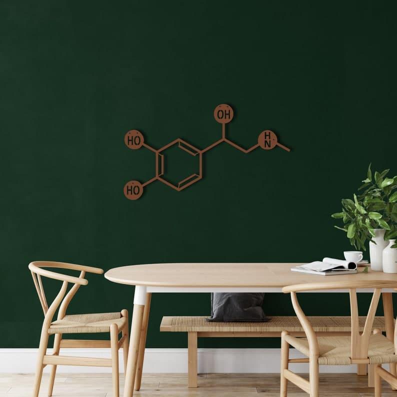 Adrenaline Molecule Metal Wall Art Bronze