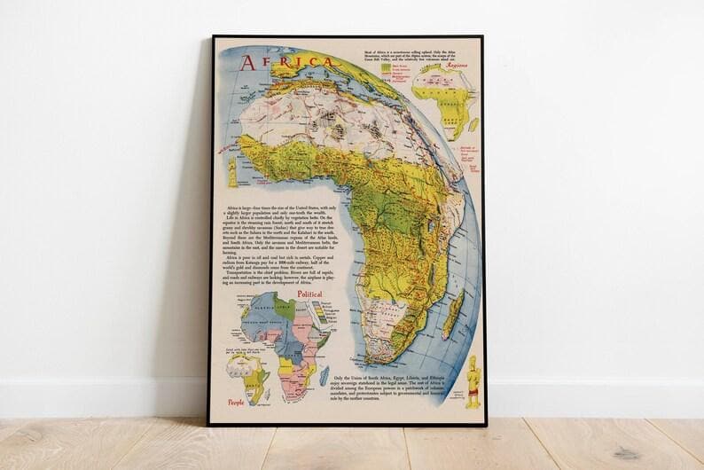 Africa Map Print| Fine Art Prints