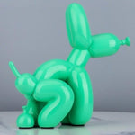 Air Balloon Dog Pooping Figurine Green