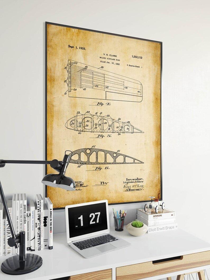 Airplane Patent Print| Framed Art Print