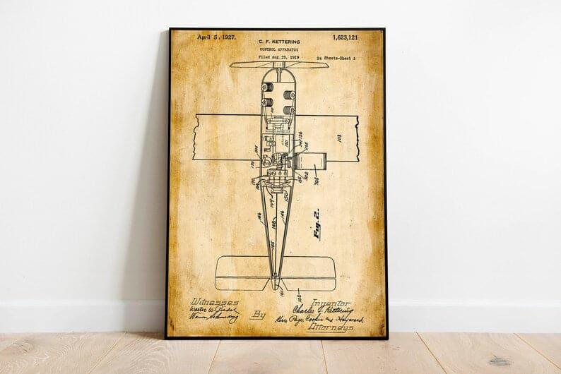 Airplane Patent Print| Framed Art Print