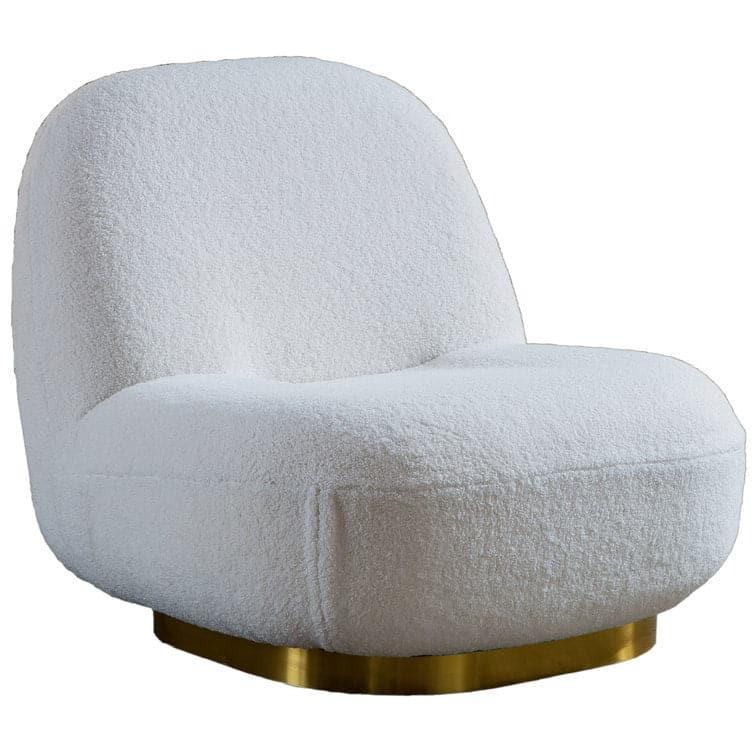 Allen Velvet Swivel Barrel Chair with Gold Base