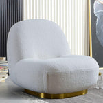 Allen Velvet Swivel Barrel Chair with Gold Base