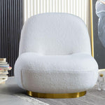 Allen Velvet Swivel Barrel Chair with Gold Base