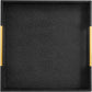 American Atelier Black Square Tray with Gold Handles - MAIA HOMES